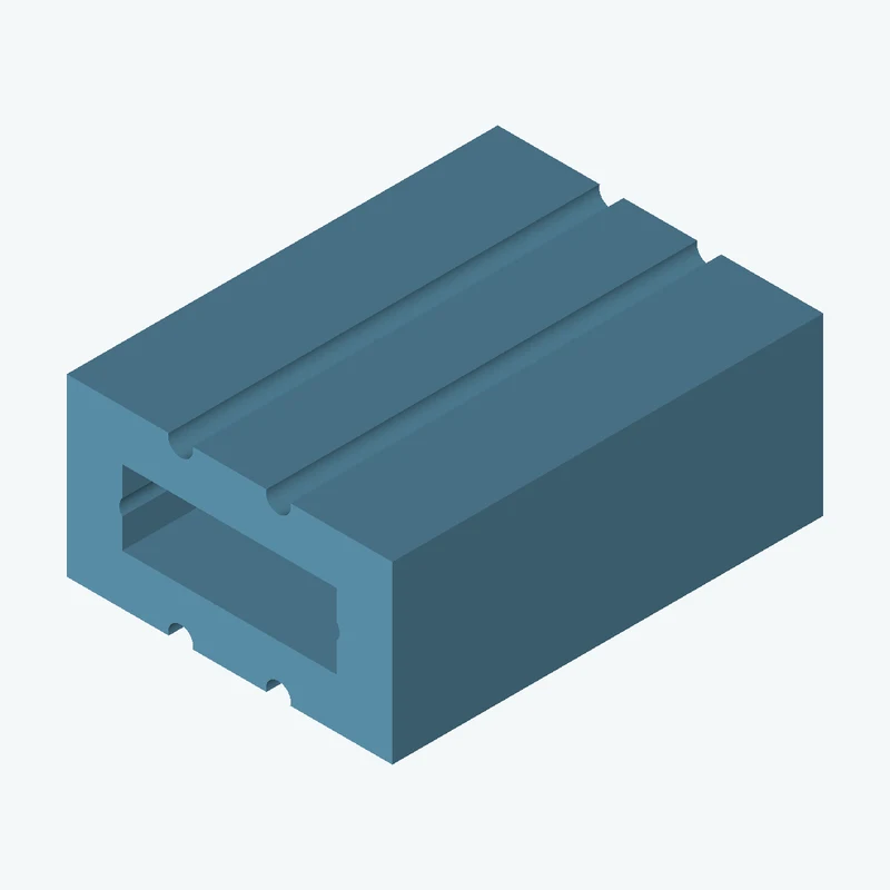 Rectangular body, 69.95 × 37.7 × 92.6 mm (W×D×H) — 1435