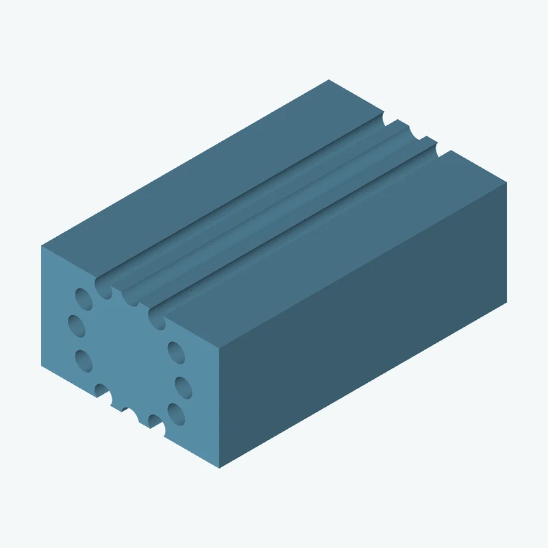 Rectangular body, 32.67 × 19.1 × 52.8 mm (W×D×H) — 1632
