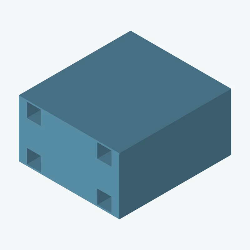 Rectangular body, 90 × 51.1 × 100 mm (W×D×H) — 1805