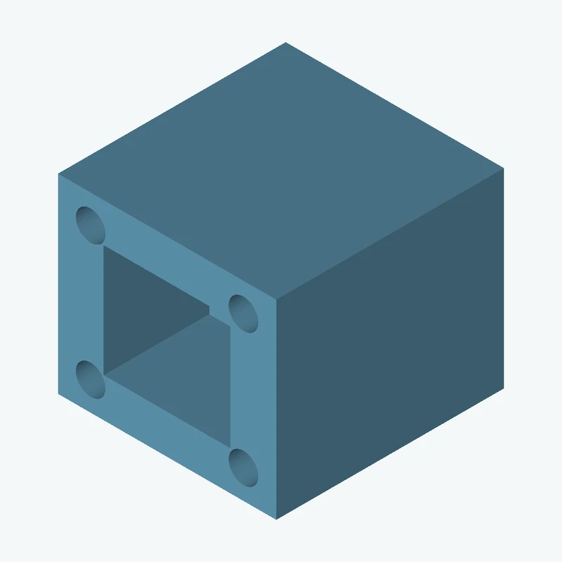 Rectangular body, 95.82 × 83.7 × 100 mm (W×D×H) — 1834