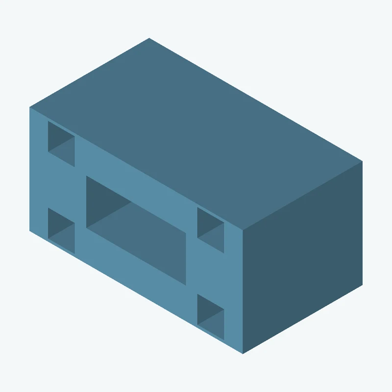 Rectangular body, 80.38 × 40.4 × 45.1 mm (W×D×H) — 2064