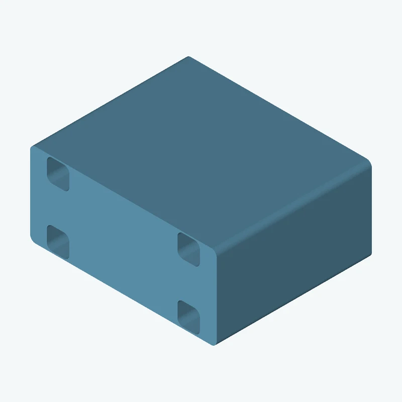 Rectangular body, 19.1 × 8.6 × 15.9 mm (W×D×H) — 2322