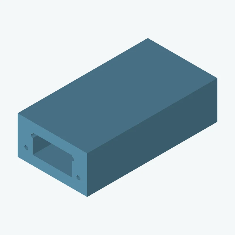 Rectangular body, 53.4 × 29 × 100 mm (W×D×H) — 2446