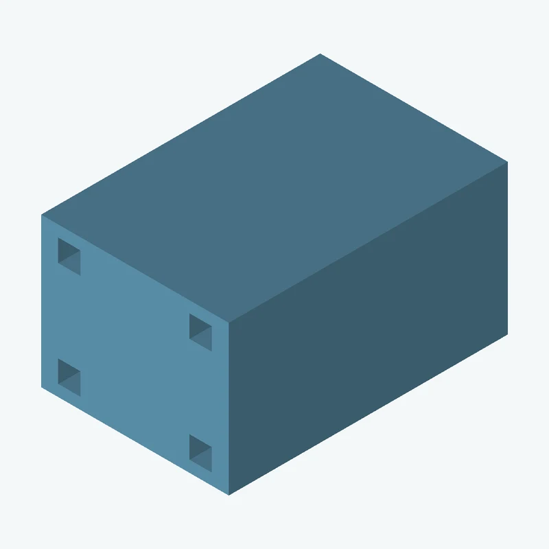 Rectangular body, 54.45 × 43.4 × 81 mm (W×D×H) — 2449