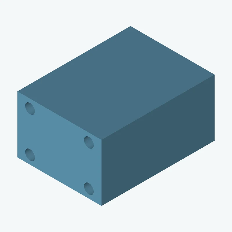 Rectangular body, 20 × 13.6 × 26.9 mm (W×D×H) — 2458