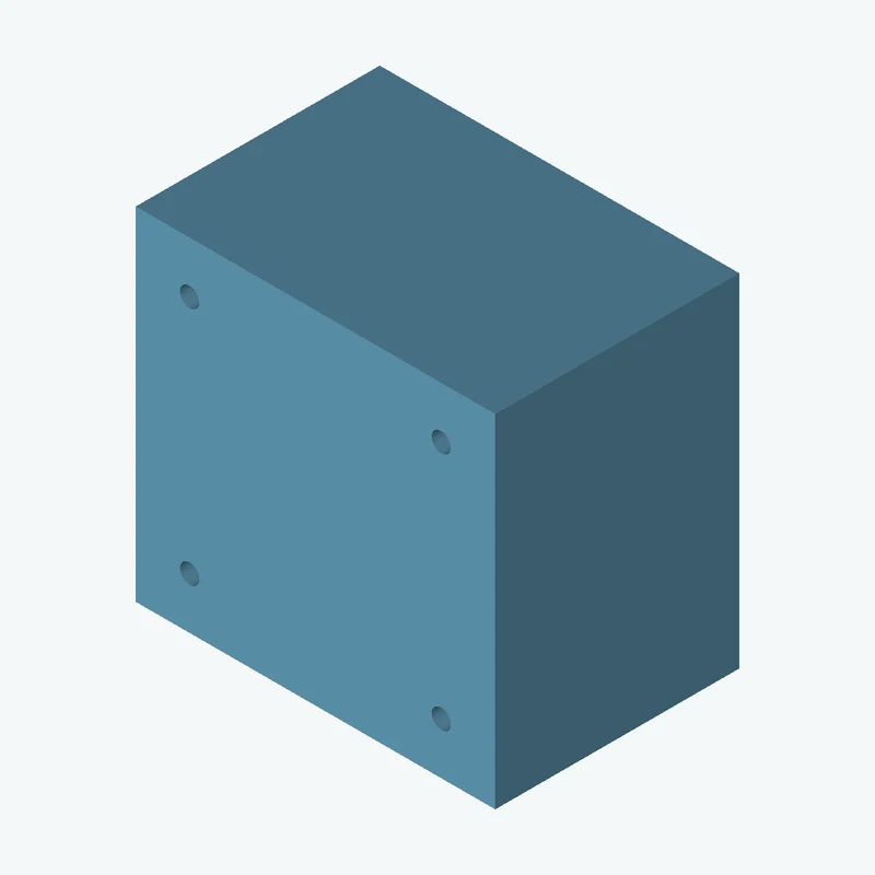 Rectangular body, 80 × 76.2 × 54.3 mm (W×D×H) — 2483