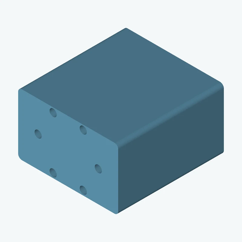 Rectangular body, 74.54 × 45.7 × 78.6 mm (W×D×H) — 2677