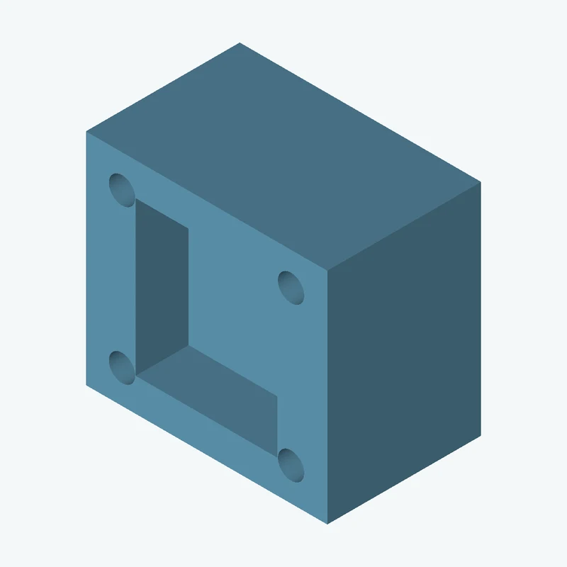 Rectangular body, 77.36 × 70.4 × 49.3 mm (W×D×H) — 2745