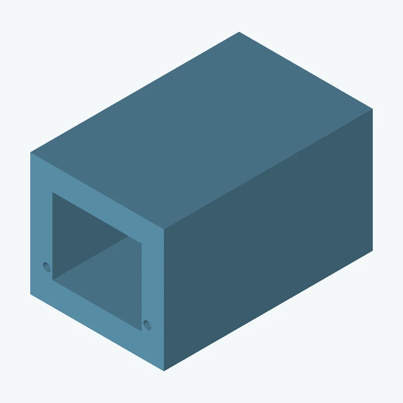 Rectangular body, 56.99 × 52.4 × 89.1 mm (W×D×H) — 2785