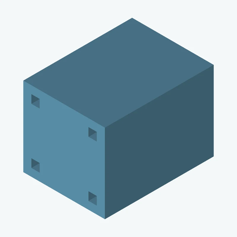 Rectangular body, 75 × 72.9 × 100 mm (W×D×H) — 2792