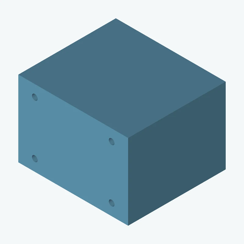 Rectangular body, 62.26 × 43.1 × 55.3 mm (W×D×H) — 2862