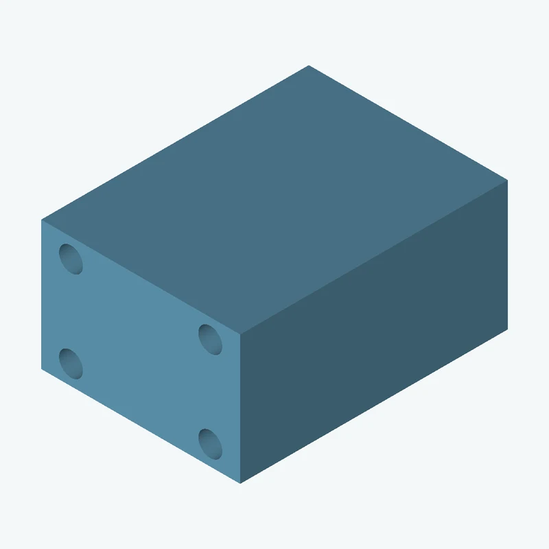 Rectangular body, 20 × 13 × 26.9 mm (W×D×H) — 2864