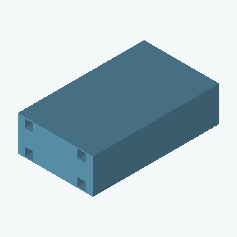 Rectangular body, 34.11 × 15.9 × 57.3 mm (W×D×H) — 2993