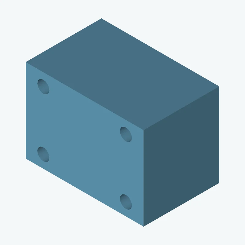 Rectangular body, 52.63 × 37.3 × 33.8 mm (W×D×H) — 3090