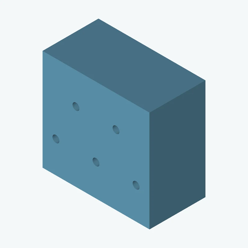 Rectangular body, 99.29 × 93.9 × 51.9 mm (W×D×H) — 3099