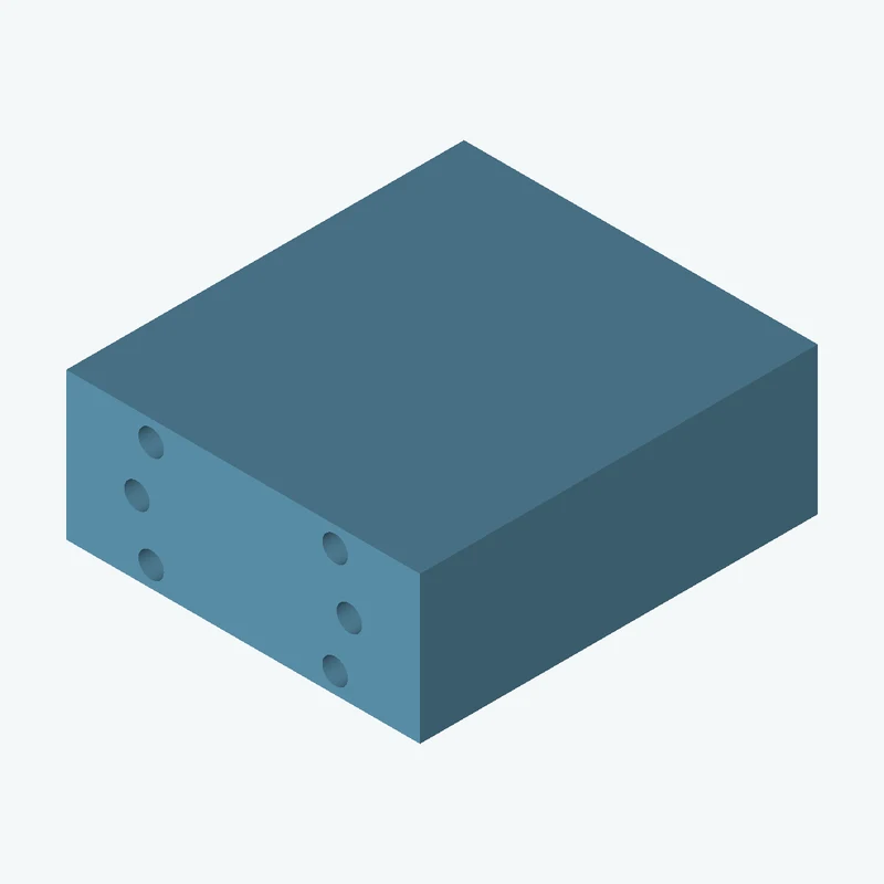 Rectangular body, 88.94 × 37 × 100 mm (W×D×H) — 3190