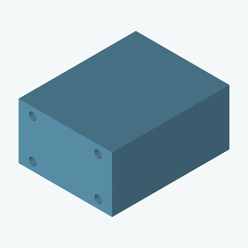 Rectangular body, 79.73 × 47.6 × 100 mm (W×D×H) — 3391