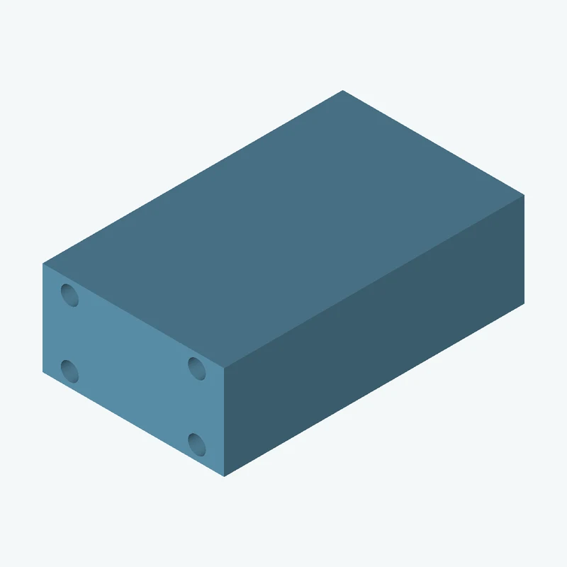 Rectangular body, 43.8 × 22.7 × 72.4 mm (W×D×H) — 3442