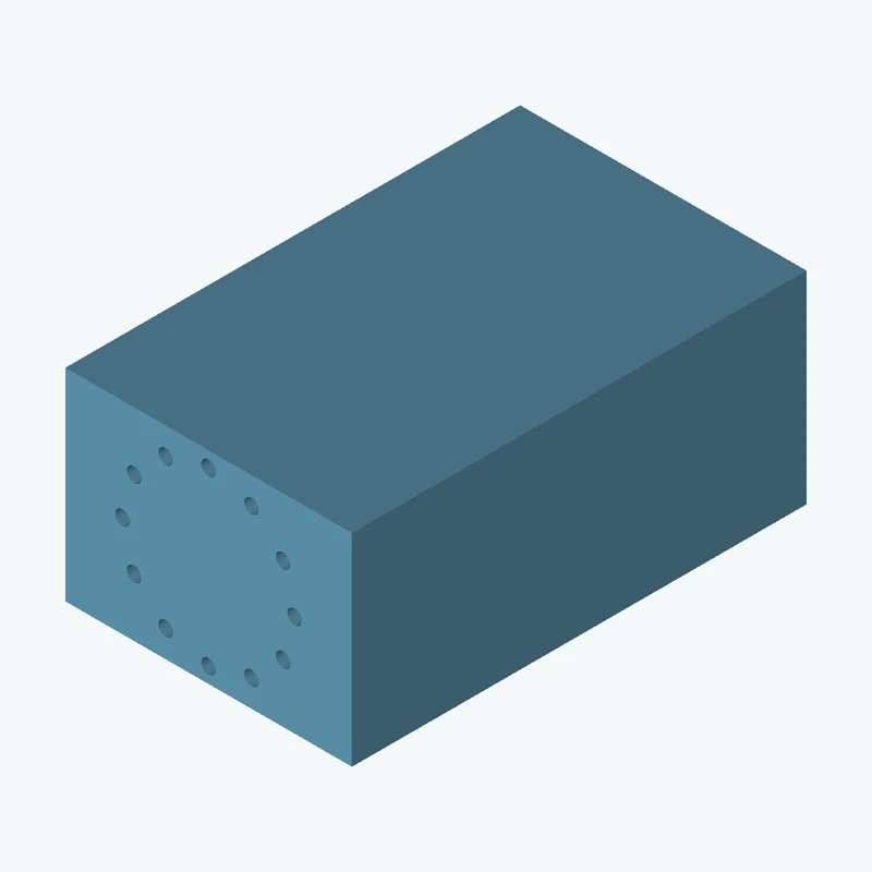 Rectangular body, 63.02 × 44.5 × 100 mm (W×D×H) — 3653