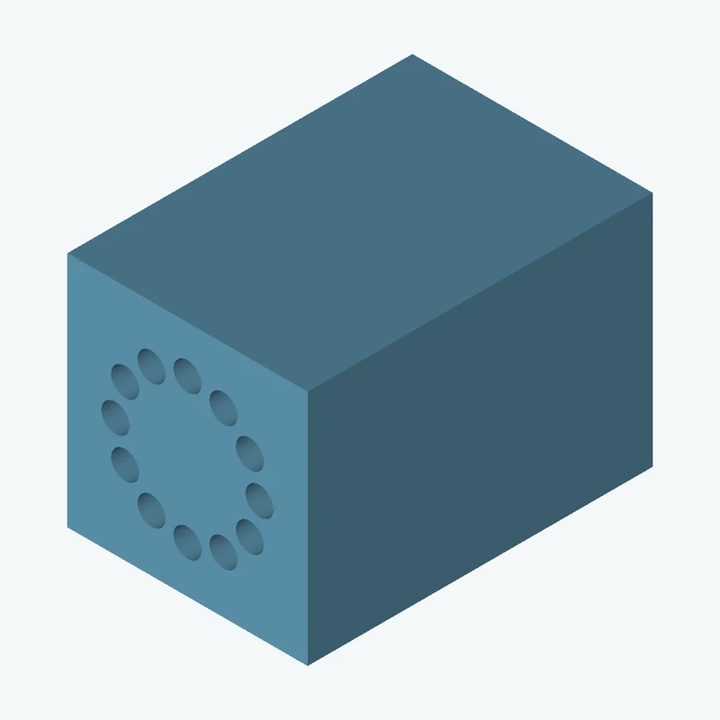 Rectangular body, 55 × 54.4 × 79 mm (W×D×H) — 3661