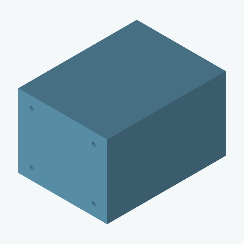 Rectangular body, 75 × 61.9 × 100 mm (W×D×H) — 3708