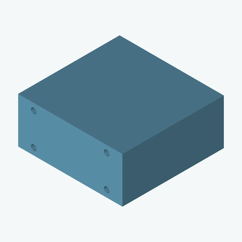 Rectangular body, 100 × 43.7 × 97.3 mm (W×D×H) — 3712