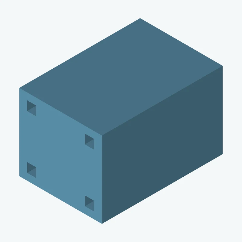 Rectangular body, 68.34 × 63.3 × 100 mm (W×D×H) — 3715