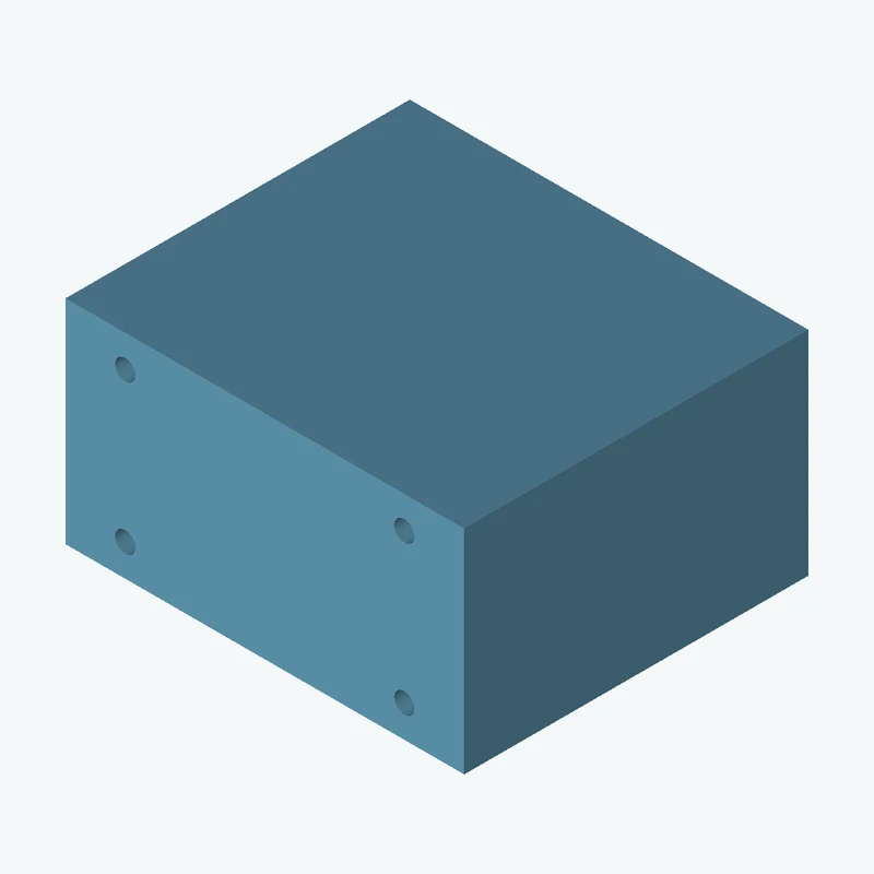 Rectangular body, 85 × 45.4 × 73.4 mm (W×D×H) — 3812