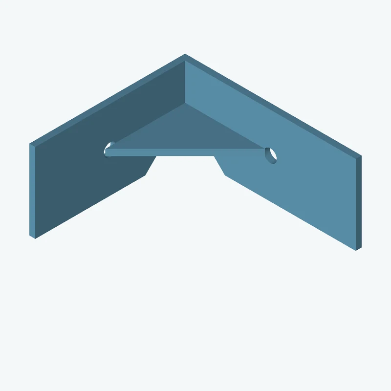 L-bracket: base leg 88.74 mm, vertical leg 78.3 mm, 40 mm wide, 3 mm thick; 1 × Ø6.4 mm hole per leg; 3.2 mm corner gusset — 0407