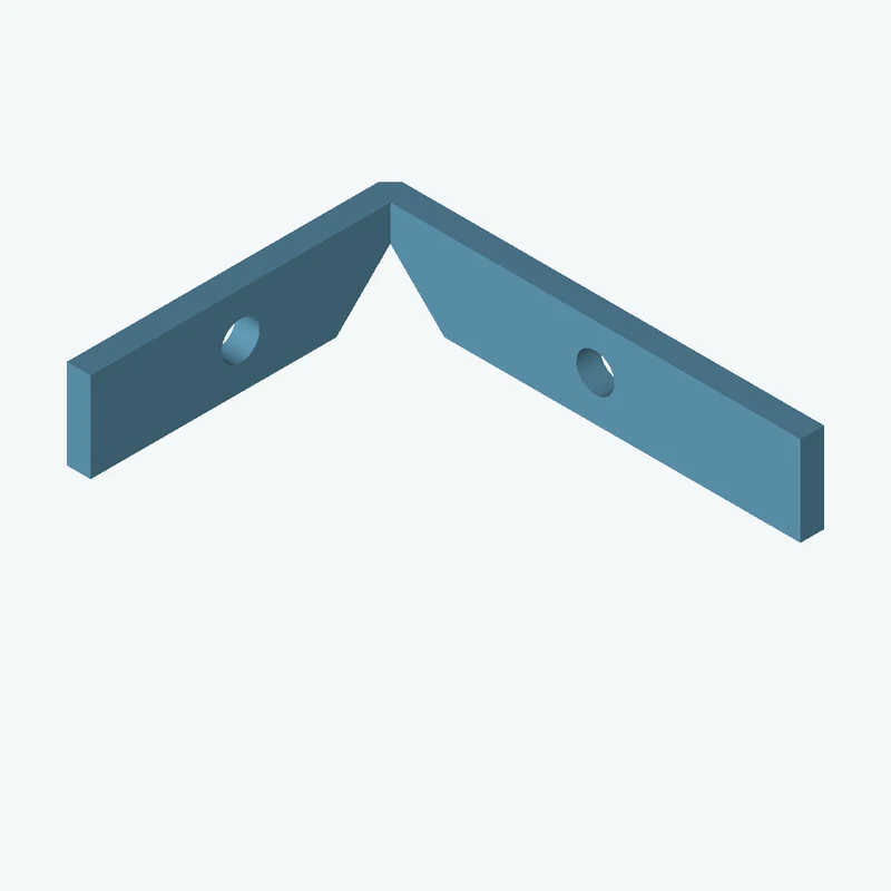L-bracket: base leg 73.08 mm, vertical leg 54.5 mm, 15.12 mm wide, 4 mm thick; 1 × Ø6.4 mm hole per leg — 0408