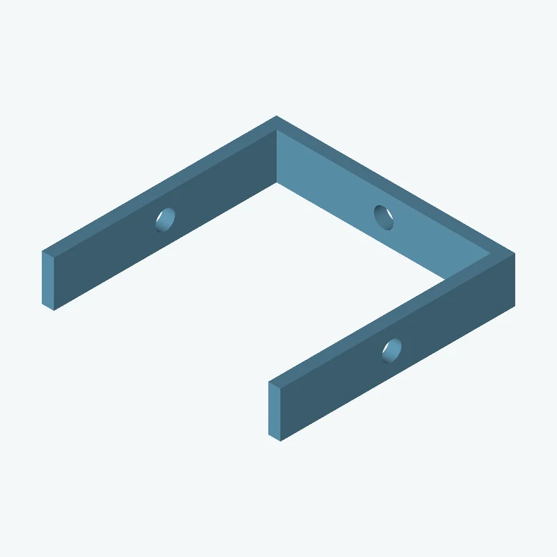 C-channel bracket: base leg 78.39 mm, vertical leg 77.1 mm, 15.04 mm wide, 4 mm thick; 1 × Ø6.4 mm hole per leg — 0421