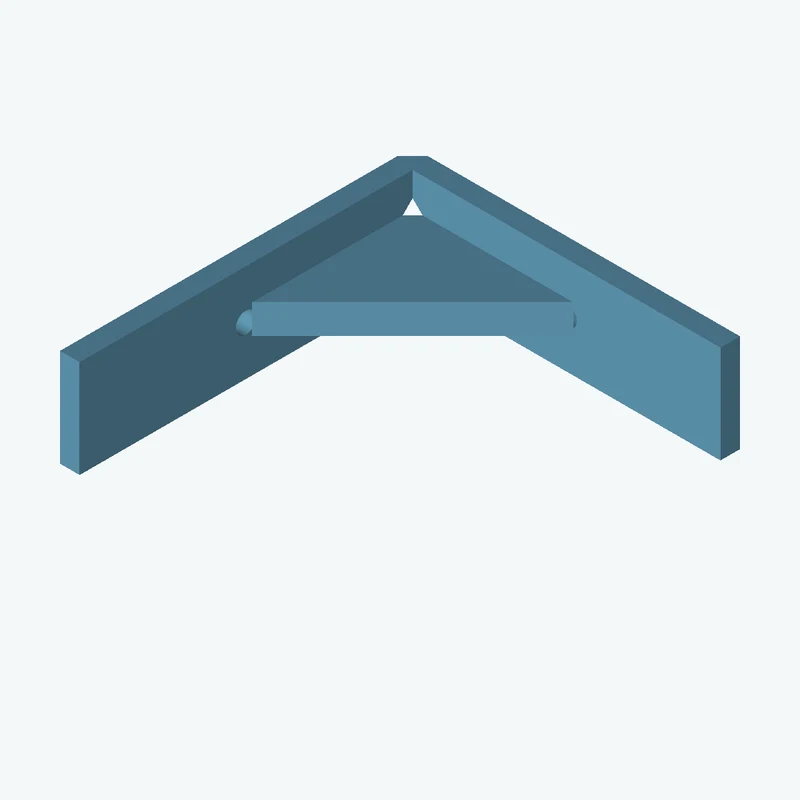 L-bracket: base leg 83.56 mm, vertical leg 90 mm, 24.94 mm wide, 5 mm thick; 1 × Ø5.3 mm hole per leg; 7.4 mm corner gusset — 0495