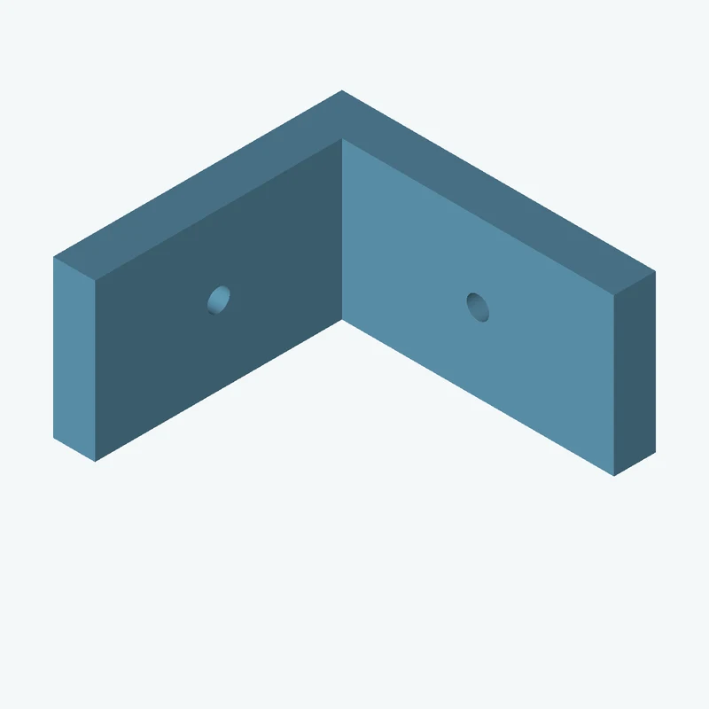 L-bracket: base leg 60 mm, vertical leg 55.2 mm, 30 mm wide, 8 mm thick; 1 × Ø4.3 mm hole per leg — 0543