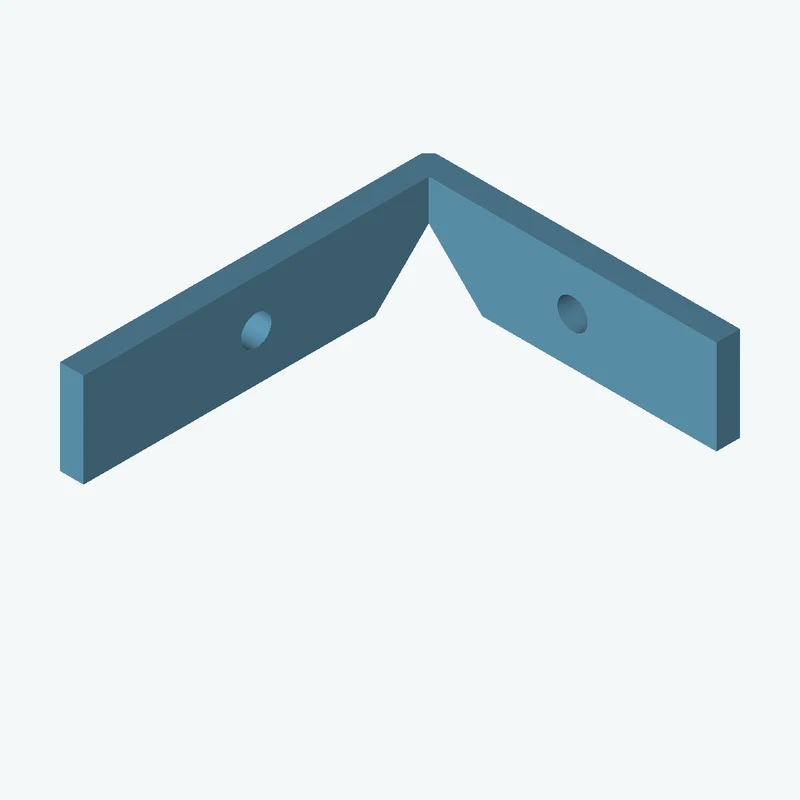 L-bracket: base leg 66.02 mm, vertical leg 78.2 mm, 20 mm wide, 5 mm thick; 1 × Ø6.4 mm hole per leg — 0618