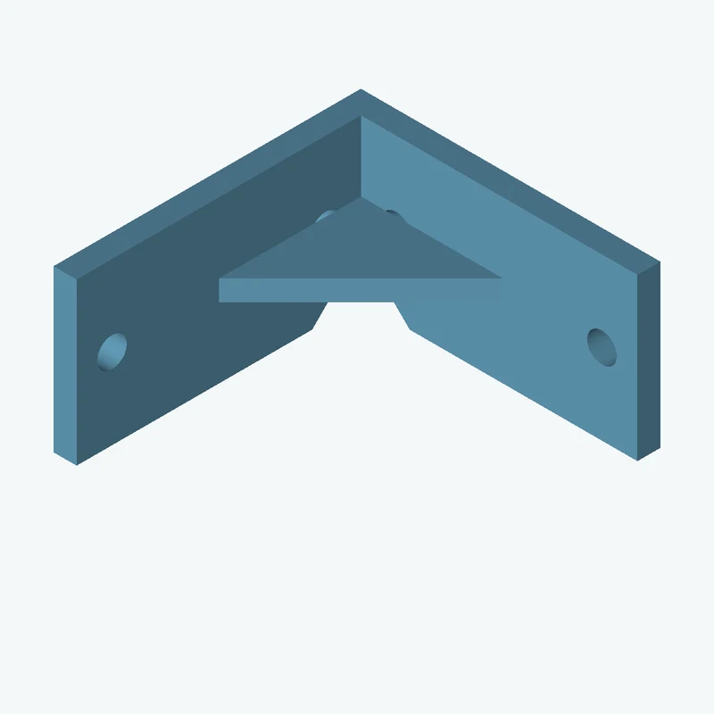 L-bracket: base leg 65 mm, vertical leg 66.7 mm, 35 mm wide, 5 mm thick; 2 × Ø6.4 mm holes per leg; 4.5 mm corner gusset — 0648