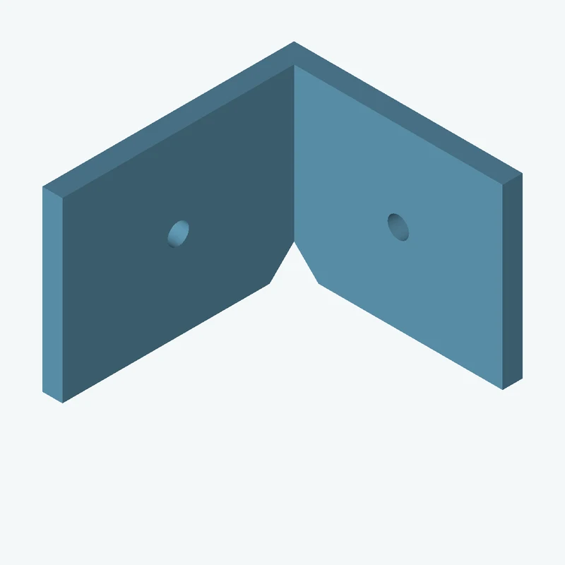 L-bracket: base leg 56.94 mm, vertical leg 62.7 mm, 44.27 mm wide, 5 mm thick; 1 × Ø5.3 mm hole per leg — 0660