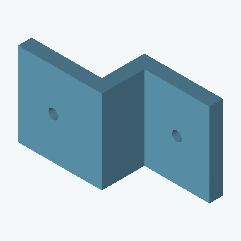 Z-bracket: base leg 35 mm, vertical leg 25 mm, top leg 37.3 mm, 37.36 mm wide, 6 mm thick; 1 × Ø4.3 mm hole per leg — 0804