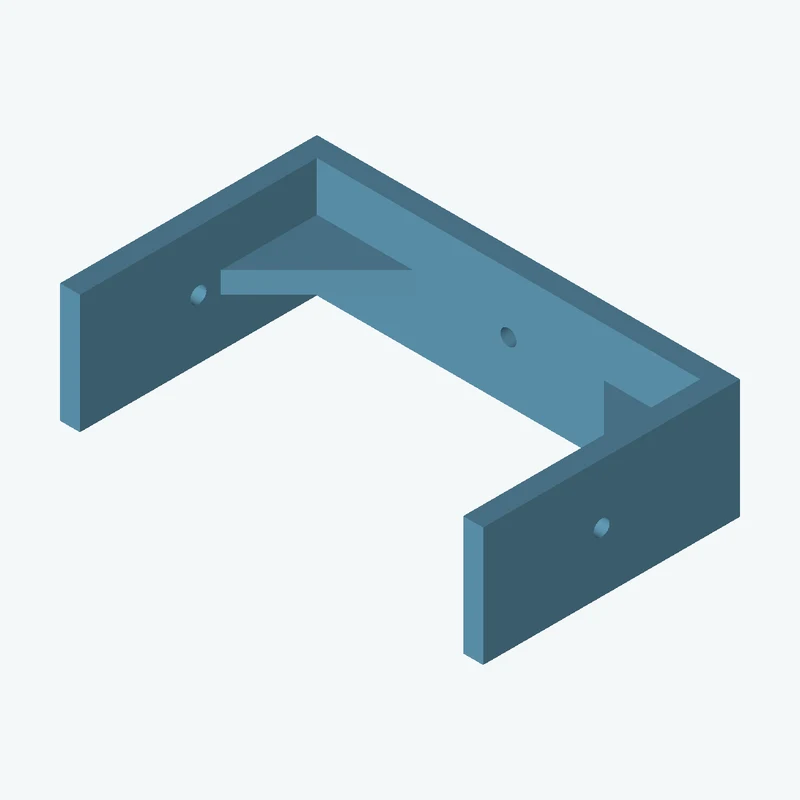 C-channel bracket: base leg 85 mm, vertical leg 51.6 mm, 23.92 mm wide, 4 mm thick; 1 × Ø3.2 mm hole per leg; 4.2 mm corner gusset — 0954