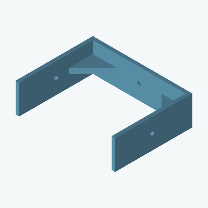 C-channel bracket: base leg 85 mm, vertical leg 66 mm, 25 mm wide, 3 mm thick; 1 × Ø3.2 mm hole per leg; 4.3 mm corner gusset — 1098
