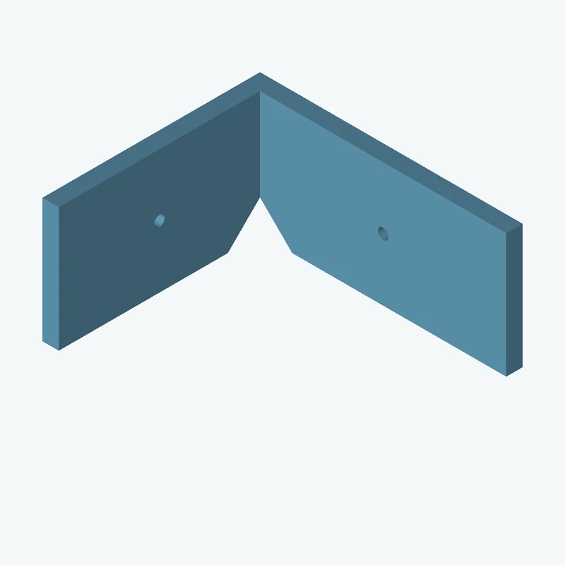 L-bracket: base leg 80 mm, vertical leg 66.3 mm, 37.84 mm wide, 5 mm thick; 1 × Ø3.2 mm hole per leg — 1224