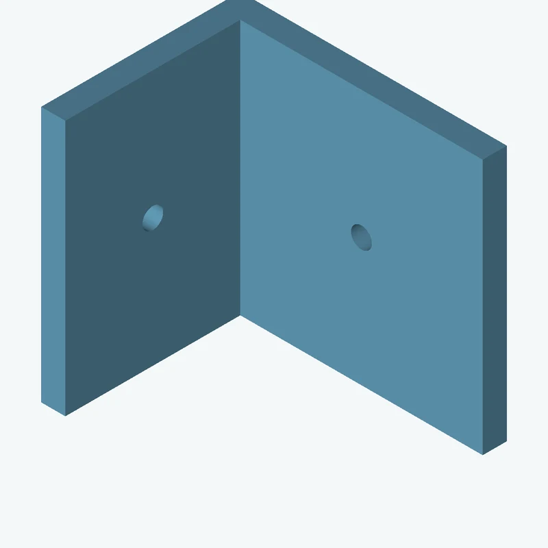 L-bracket: base leg 55 mm, vertical leg 41.1 mm, 52.8 mm wide, 5 mm thick; 1 × Ø4.3 mm hole per leg — 1261