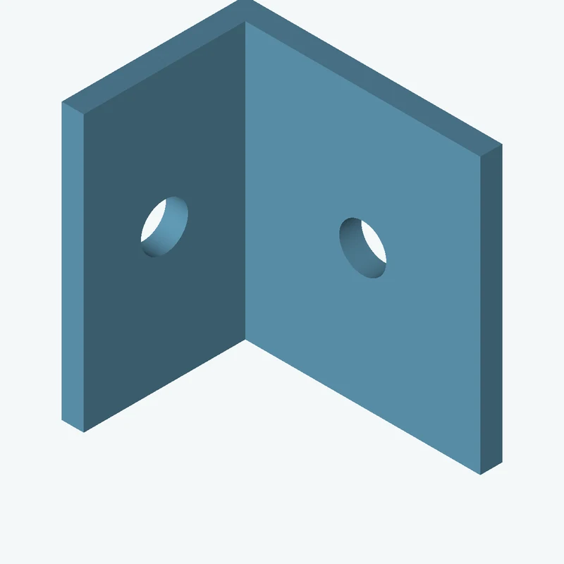 L-bracket: base leg 35 mm, vertical leg 25 mm, 37.54 mm wide, 3 mm thick; 1 × Ø6.4 mm hole per leg — 1282