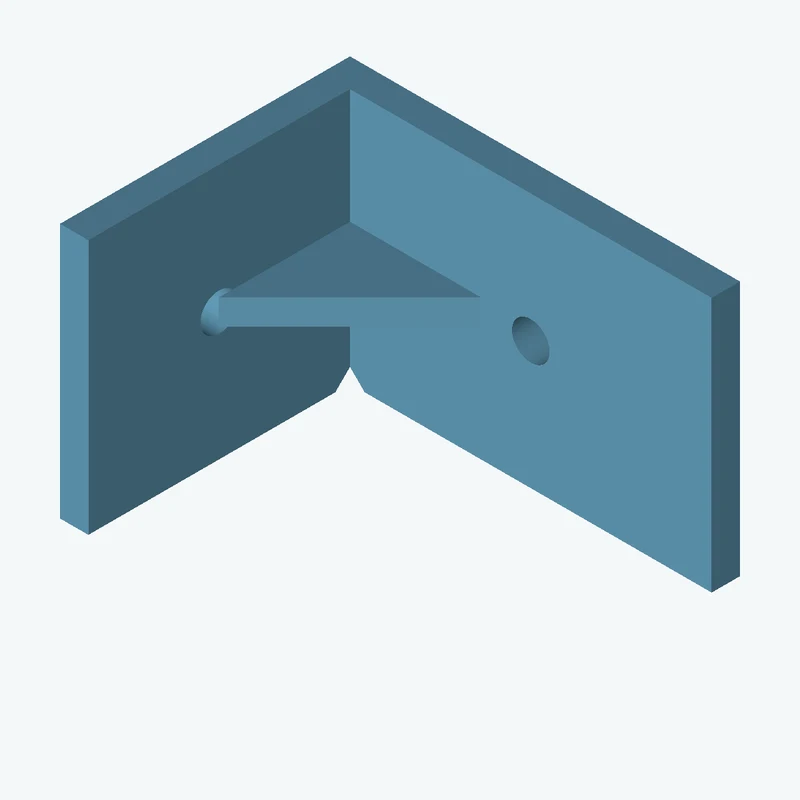 L-bracket: base leg 55 mm, vertical leg 40.9 mm, 35.99 mm wide, 4 mm thick; 1 × Ø5.3 mm hole per leg; 3.6 mm corner gusset — 1394