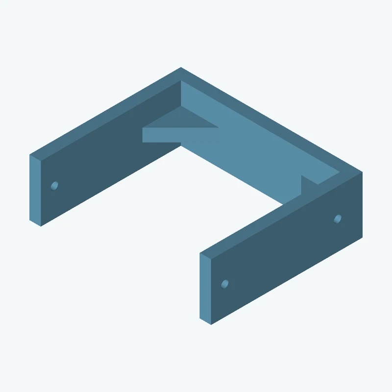 C-channel bracket: base leg 80 mm, vertical leg 66.7 mm, 25 mm wide, 5 mm thick; 2 × Ø3.2 mm holes per leg; 5.6 mm corner gusset — 1527