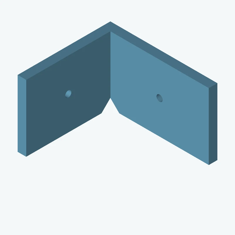 L-bracket: base leg 75 mm, vertical leg 65 mm, 46.66 mm wide, 6 mm thick; 1 × Ø4.3 mm hole per leg — 1639