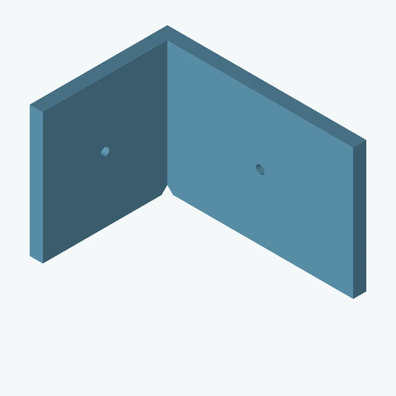 L-bracket: base leg 75.88 mm, vertical leg 52.5 mm, 50 mm wide, 5 mm thick; 1 × Ø3.2 mm hole per leg — 1771