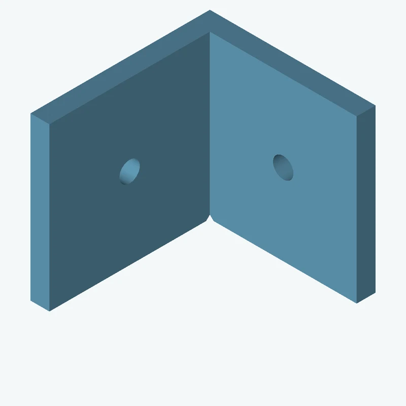 L-bracket: base leg 35 mm, vertical leg 37.9 mm, 34.25 mm wide, 4 mm thick; 1 × Ø4.3 mm hole per leg — 1804