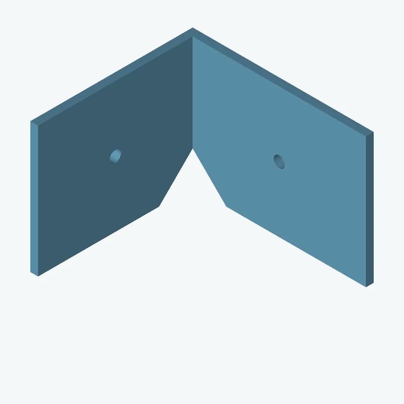 L-bracket: base leg 70 mm, vertical leg 62.8 mm, 50.5 mm wide, 3 mm thick; 1 × Ø4.3 mm hole per leg — 1825