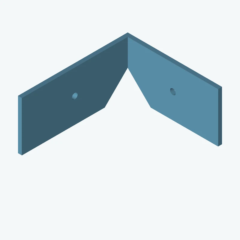 L-bracket: base leg 72.54 mm, vertical leg 84.4 mm, 38.22 mm wide, 3 mm thick; 1 × Ø4.3 mm hole per leg — 1826