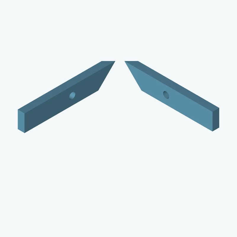 L-bracket: base leg 87.59 mm, vertical leg 90 mm, 15 mm wide, 6 mm thick; 1 × Ø5.3 mm hole per leg — 2014